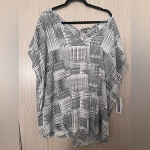 Peace and Pearls Black and White Women's Top